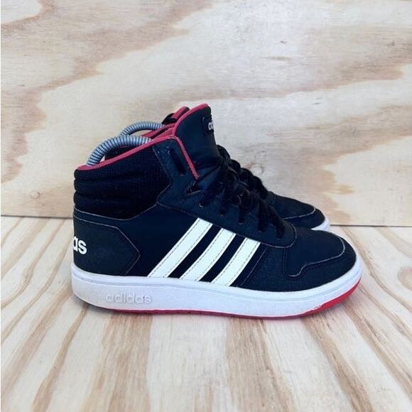 Adidas - Hoops Mid 2.0 -Sneakers -Black/Red -Kids Little Unisex - 3 - ART B75743 - Picture 1 of 9